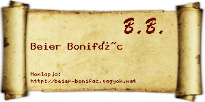 Beier Bonifác névjegykártya